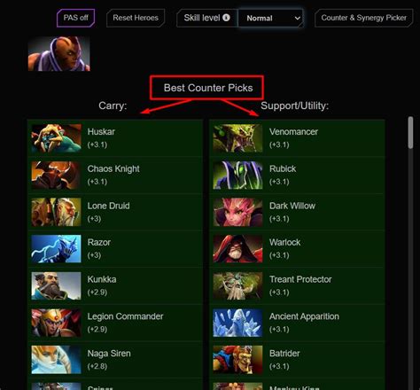 dota 2 picker counter|Heroes .